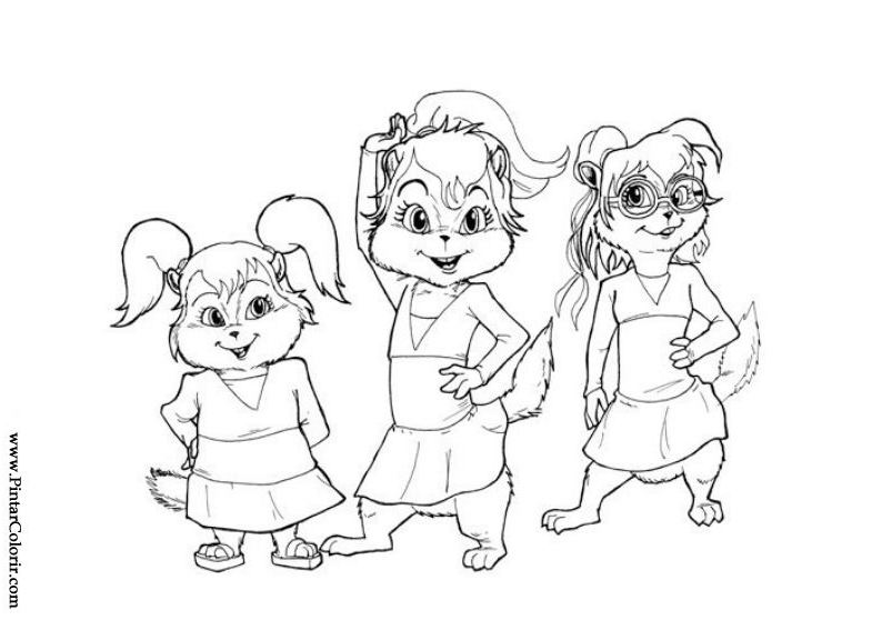 Dibujo para colorear: Alvin and the Chipmunks (Películas de animación) #128399 - Dibujos para Colorear e Imprimir Gratis
