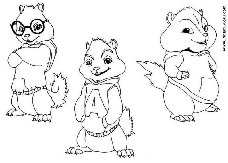 Dibujo para colorear: Alvin and the Chipmunks (Películas de animación) #128440 - Dibujos para Colorear e Imprimir Gratis