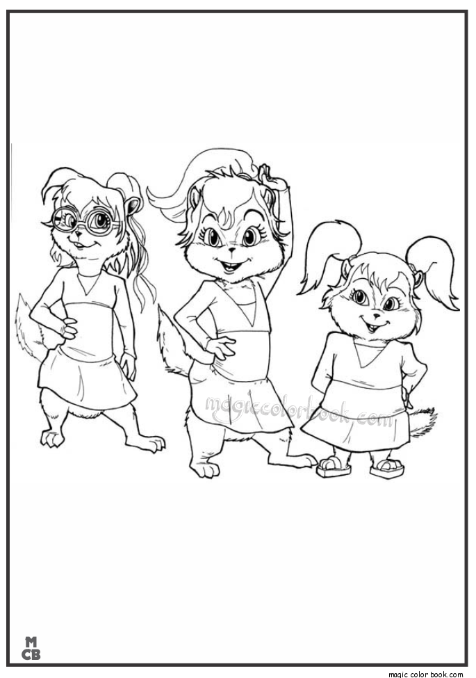 Dibujo para colorear: Alvin and the Chipmunks (Películas de animación) #128444 - Dibujos para Colorear e Imprimir Gratis