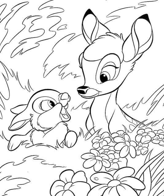 Dibujo para colorear: Bambi (Películas de animación) #128524 - Dibujos para Colorear e Imprimir Gratis