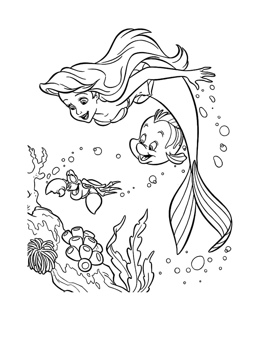 Dibujo para colorear: La Sirenita (Películas de animación) #127326 - Dibujos para Colorear e Imprimir Gratis