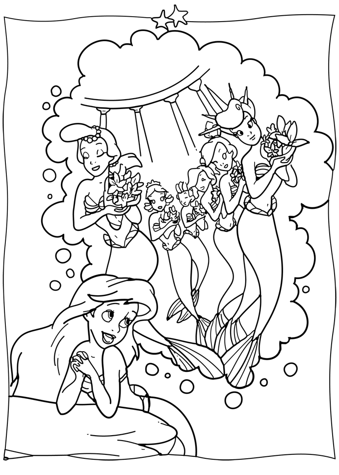 Dibujo para colorear: La Sirenita (Películas de animación) #127384 - Dibujos para Colorear e Imprimir Gratis
