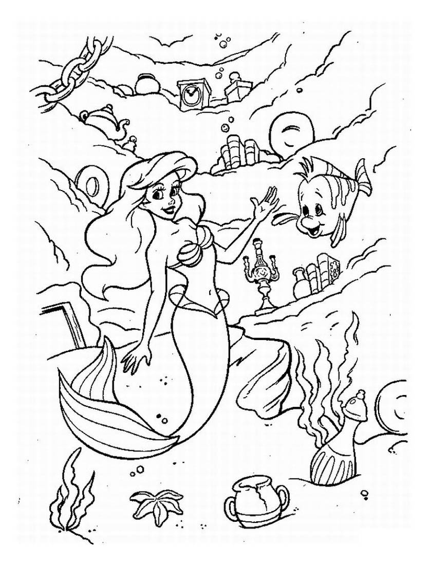 Dibujo para colorear: La Sirenita (Películas de animación) #127385 - Dibujos para Colorear e Imprimir Gratis