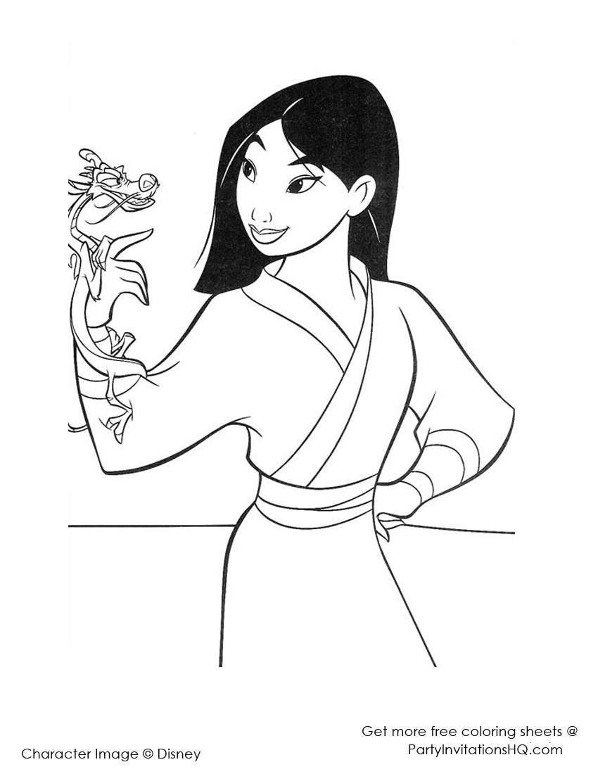 Dibujo para colorear: Mulan (Películas de animación) #133631 - Dibujos para Colorear e Imprimir Gratis