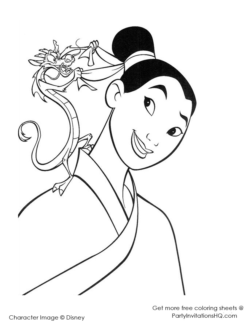 Dibujo para colorear: Mulan (Películas de animación) #133640 - Dibujos para Colorear e Imprimir Gratis