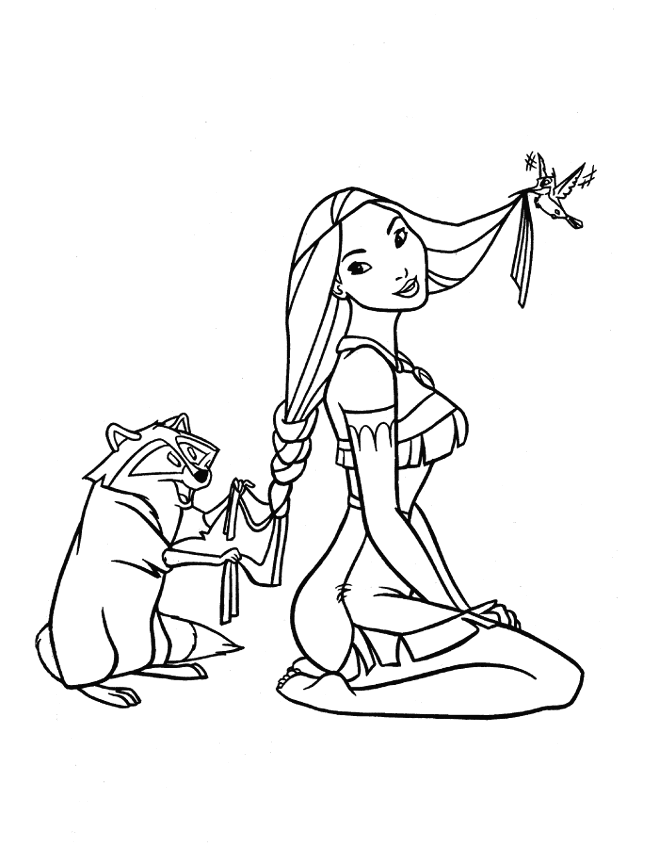 Dibujo para colorear: Pocahontas (Películas de animación) #131340 - Dibujos para Colorear e Imprimir Gratis