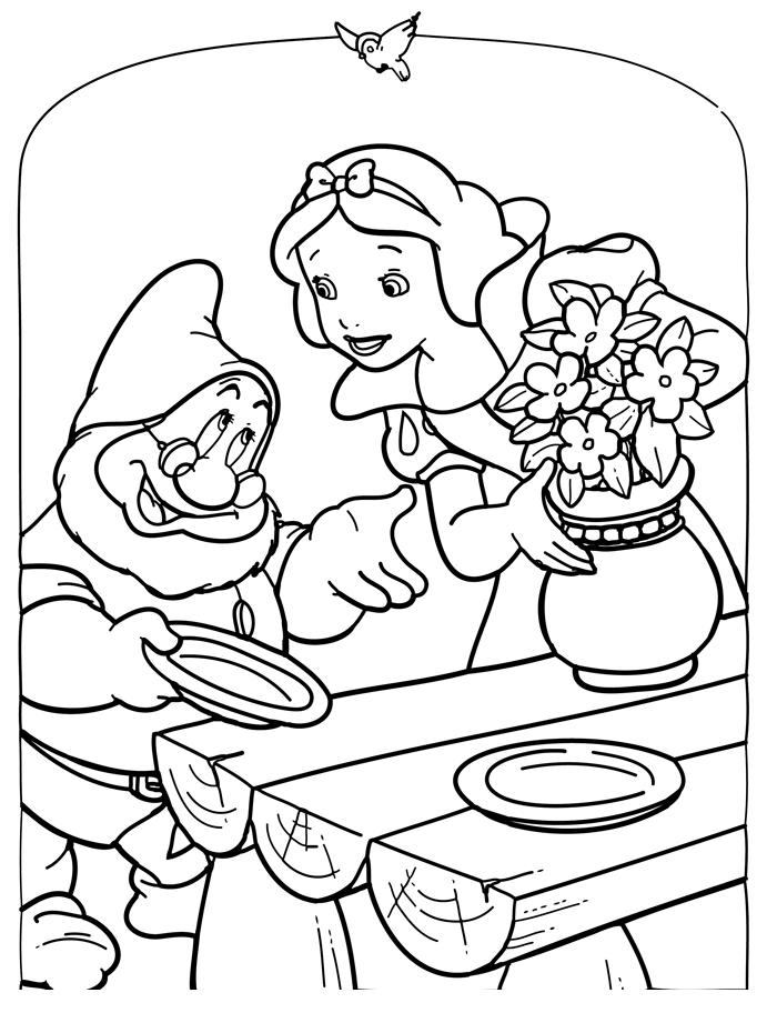 Dibujo para colorear: Snow White and the Seven Dwarfs (Películas de animación) #133842 - Dibujos para Colorear e Imprimir Gratis