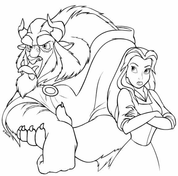 Dibujo para colorear: The Beauty and the Beast (Películas de animación) #130915 - Dibujos para Colorear e Imprimir Gratis