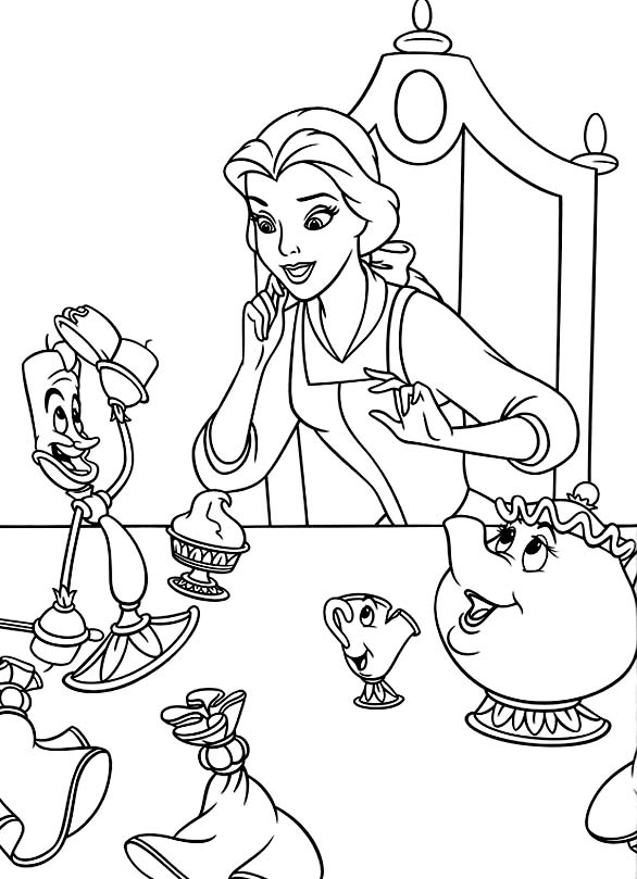 Dibujo para colorear: The Beauty and the Beast (Películas de animación) #130958 - Dibujos para Colorear e Imprimir Gratis
