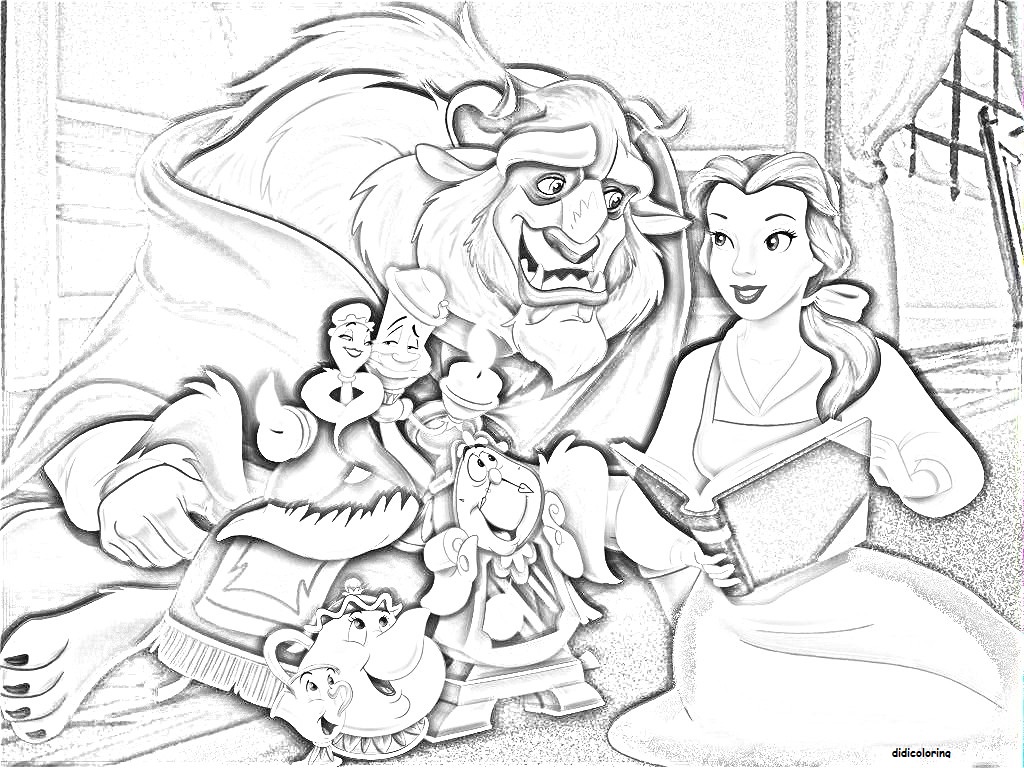 Dibujo para colorear: The Beauty and the Beast (Películas de animación) #130962 - Dibujos para Colorear e Imprimir Gratis