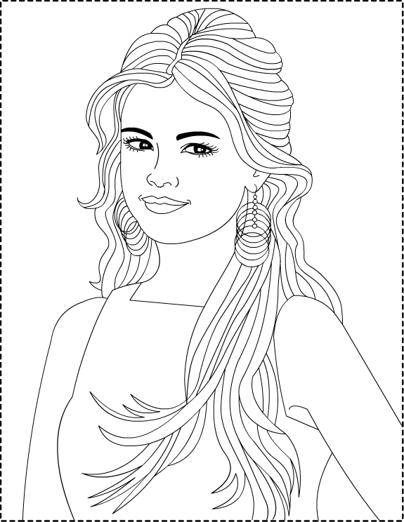 Dibujo para colorear: Selena Gomez (Persona famosa) #123815 - Dibujos para Colorear e Imprimir Gratis