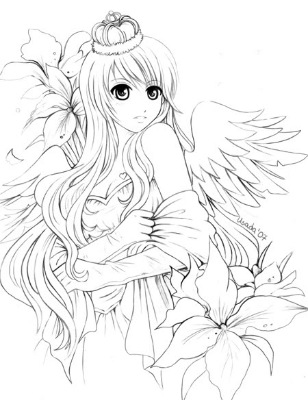 Dibujo para colorear: Angel (Personajes) #86429 - Dibujos para Colorear e Imprimir Gratis