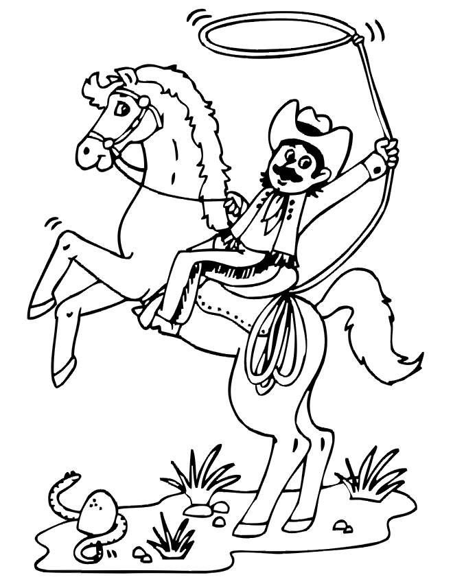 Dibujo para colorear: Cowboy (Personajes) #91423 - Dibujos para Colorear e Imprimir Gratis