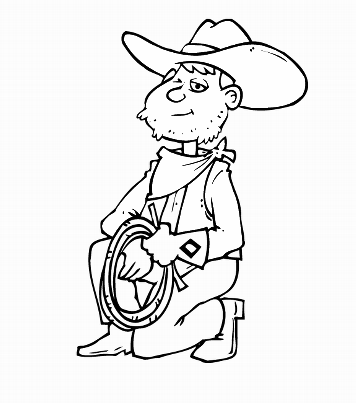 Dibujo para colorear: Cowboy (Personajes) #91652 - Dibujos para Colorear e Imprimir Gratis