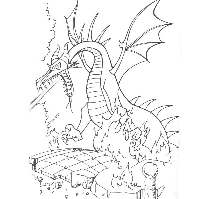 Dibujo para colorear: Dragón (Personajes) #148410 - Dibujos para Colorear e Imprimir Gratis