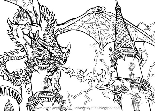Dibujo para colorear: Dragón (Personajes) #148518 - Dibujos para Colorear e Imprimir Gratis