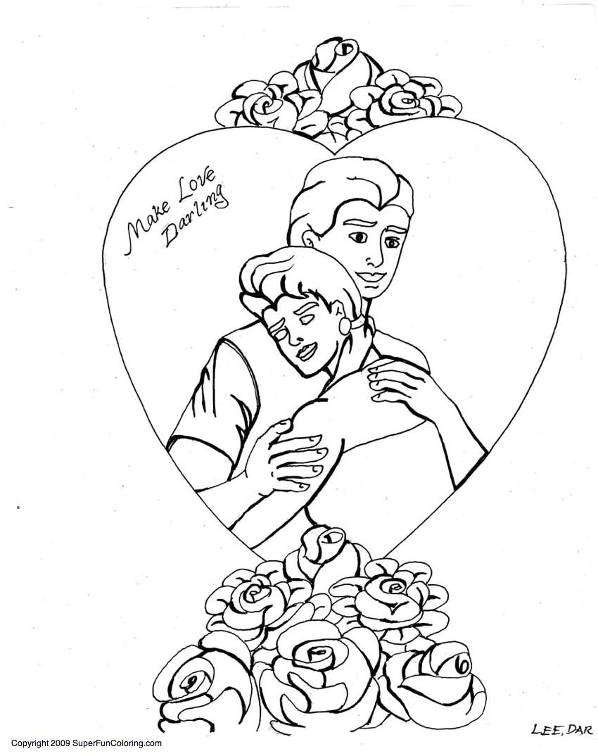 Dibujo para colorear: En amor (Personajes) #88565 - Dibujos para Colorear e Imprimir Gratis