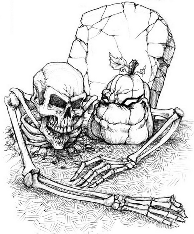 Dibujo para colorear: Esqueleto (Personajes) #147421 - Dibujos para Colorear e Imprimir Gratis