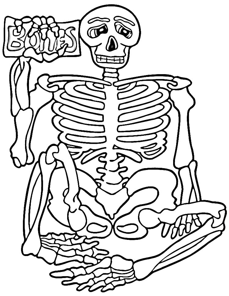 Dibujo para colorear: Esqueleto (Personajes) #147433 - Dibujos para Colorear e Imprimir Gratis