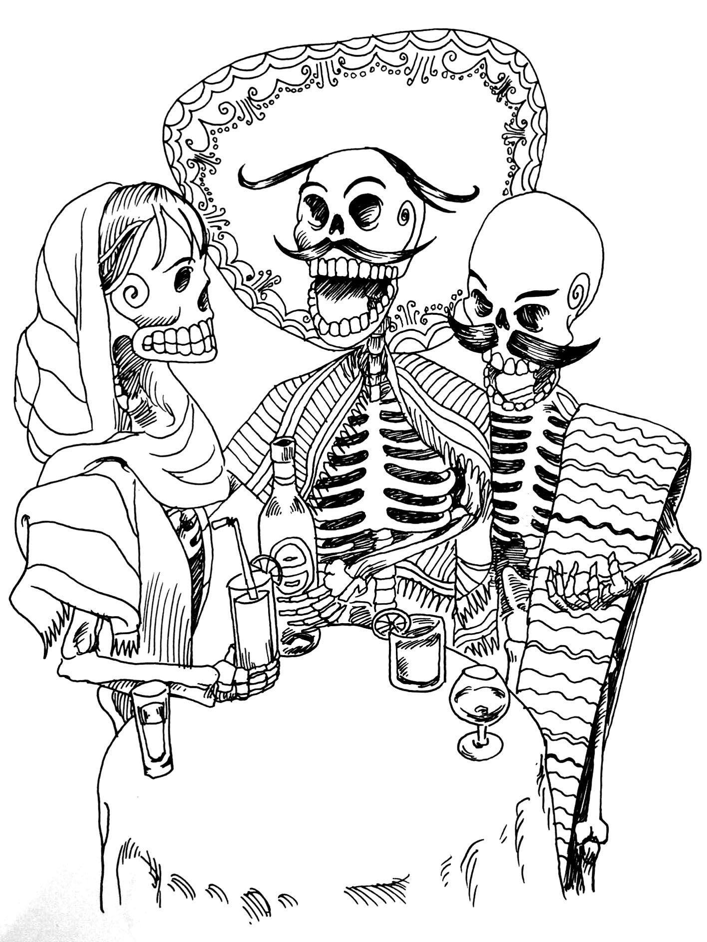 Dibujo para colorear: Esqueleto (Personajes) #147524 - Dibujos para Colorear e Imprimir Gratis