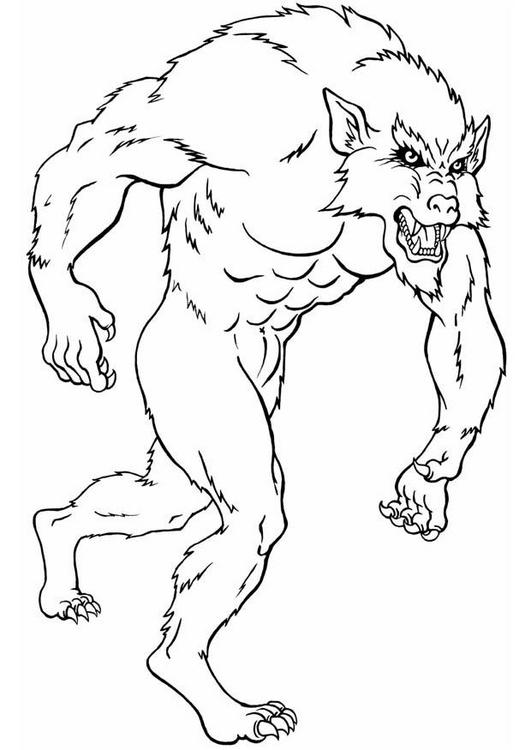 Dibujo para colorear: Hombre lobo (Personajes) #100076 - Dibujos para Colorear e Imprimir Gratis