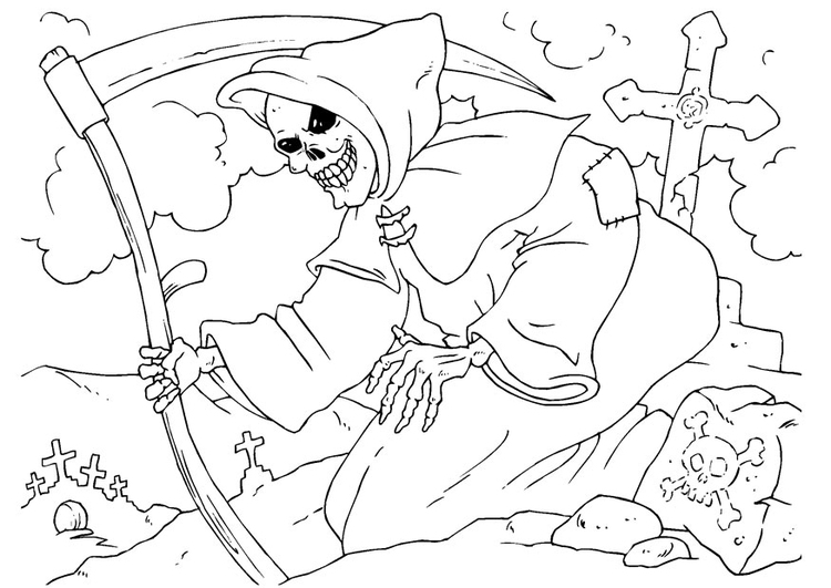 Dibujo para colorear: La Muerte (Personajes) #108850 - Dibujos para Colorear e Imprimir Gratis