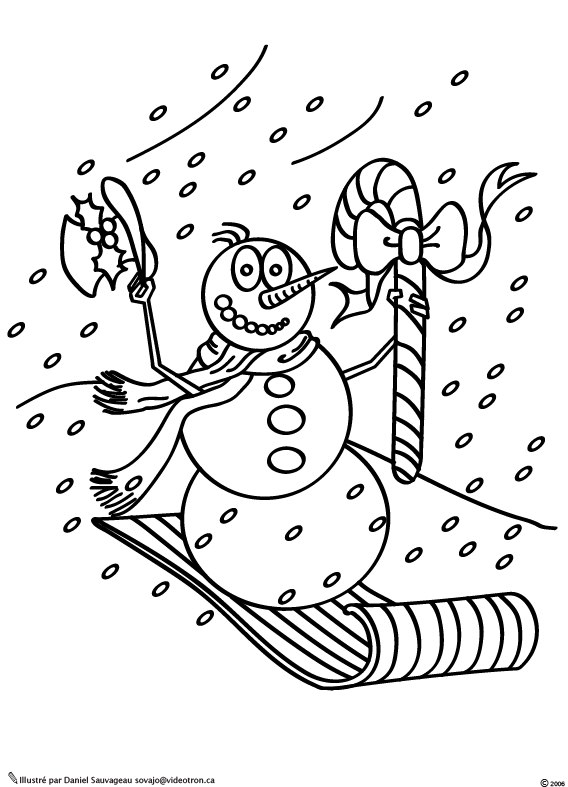 Dibujo para colorear: Muñeco de nieve (Personajes) #89212 - Dibujos para Colorear e Imprimir Gratis