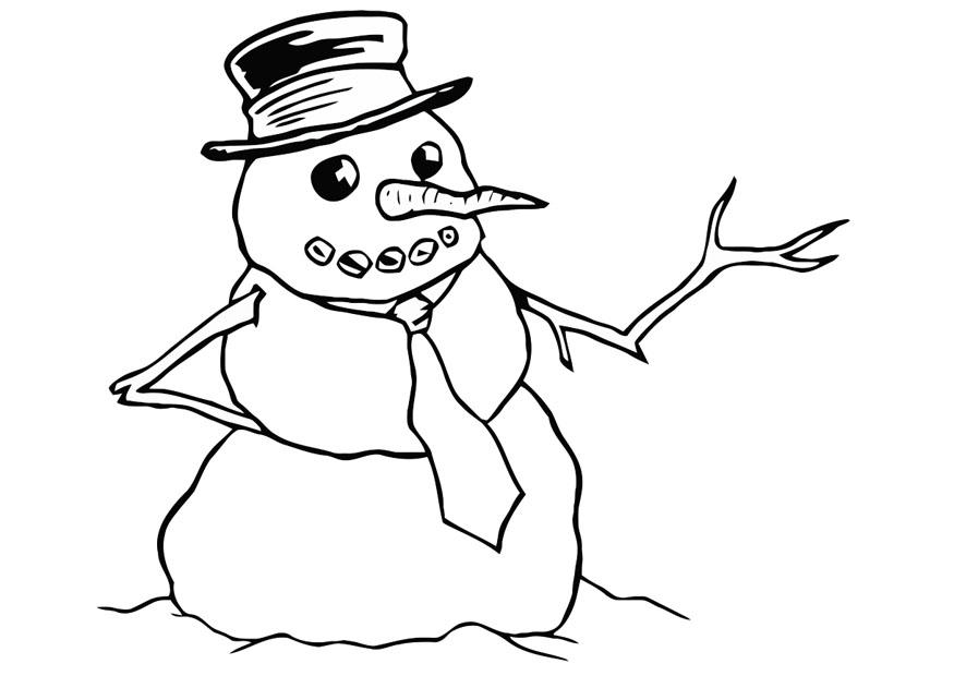 Dibujo para colorear: Muñeco de nieve (Personajes) #89306 - Dibujos para Colorear e Imprimir Gratis