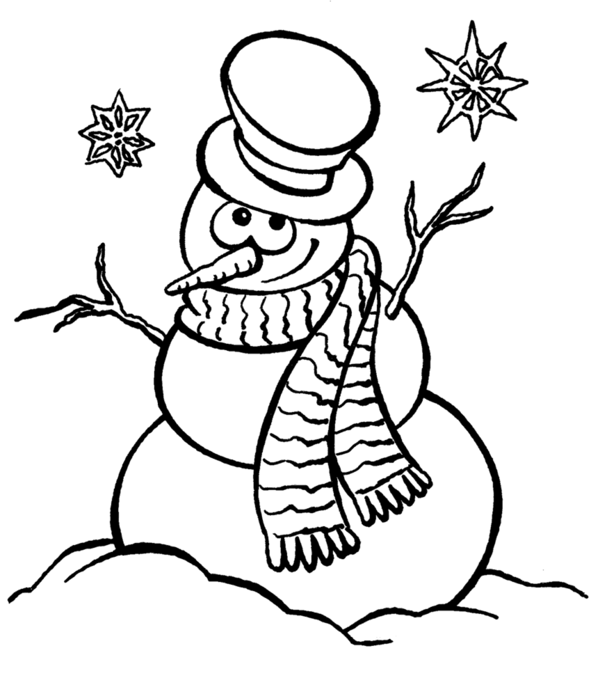 Dibujo para colorear: Muñeco de nieve (Personajes) #89313 - Dibujos para Colorear e Imprimir Gratis