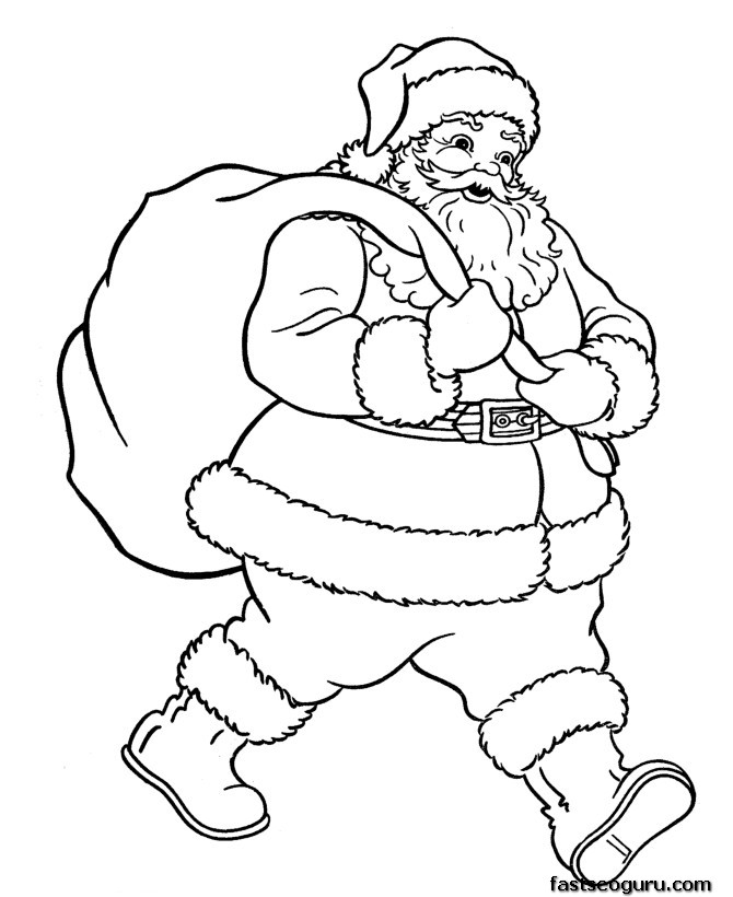 Dibujo para colorear: Papá Noel (Personajes) #104657 - Dibujos para Colorear e Imprimir Gratis