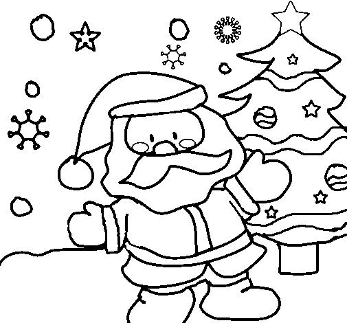 Dibujo para colorear: Papá Noel (Personajes) #104854 - Dibujos para Colorear e Imprimir Gratis