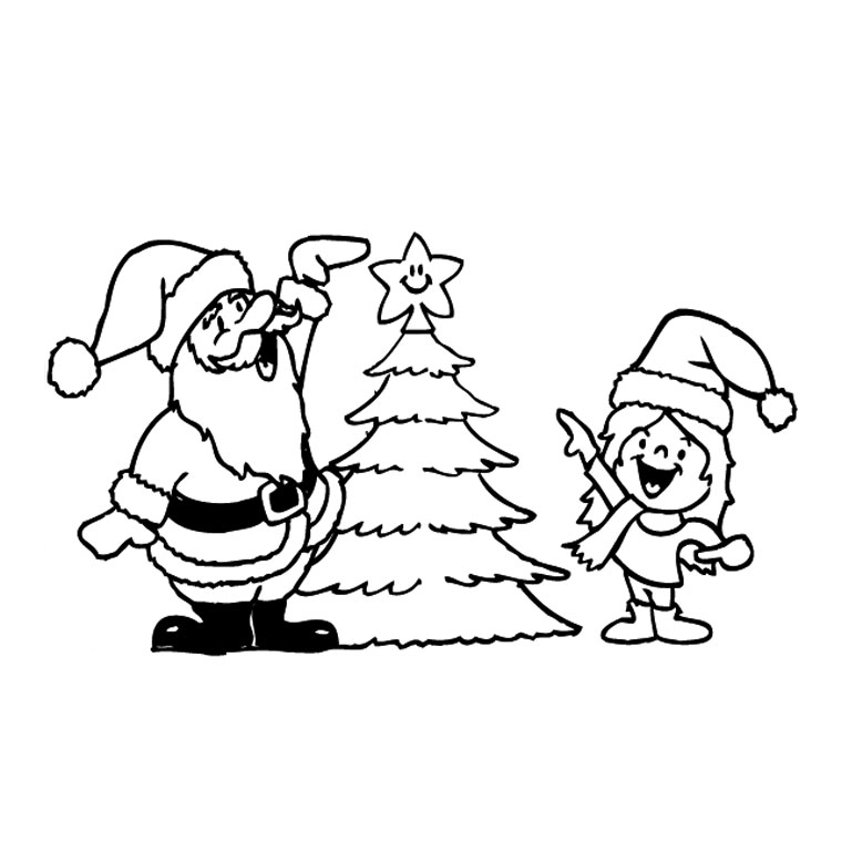 Dibujo para colorear: Papá Noel (Personajes) #104917 - Dibujos para Colorear e Imprimir Gratis