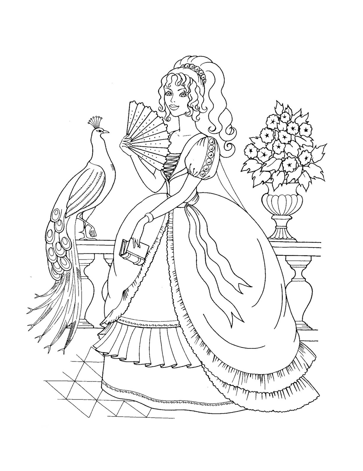 Dibujo para colorear: Princesa (Personajes) #85202 - Dibujos para Colorear e Imprimir Gratis