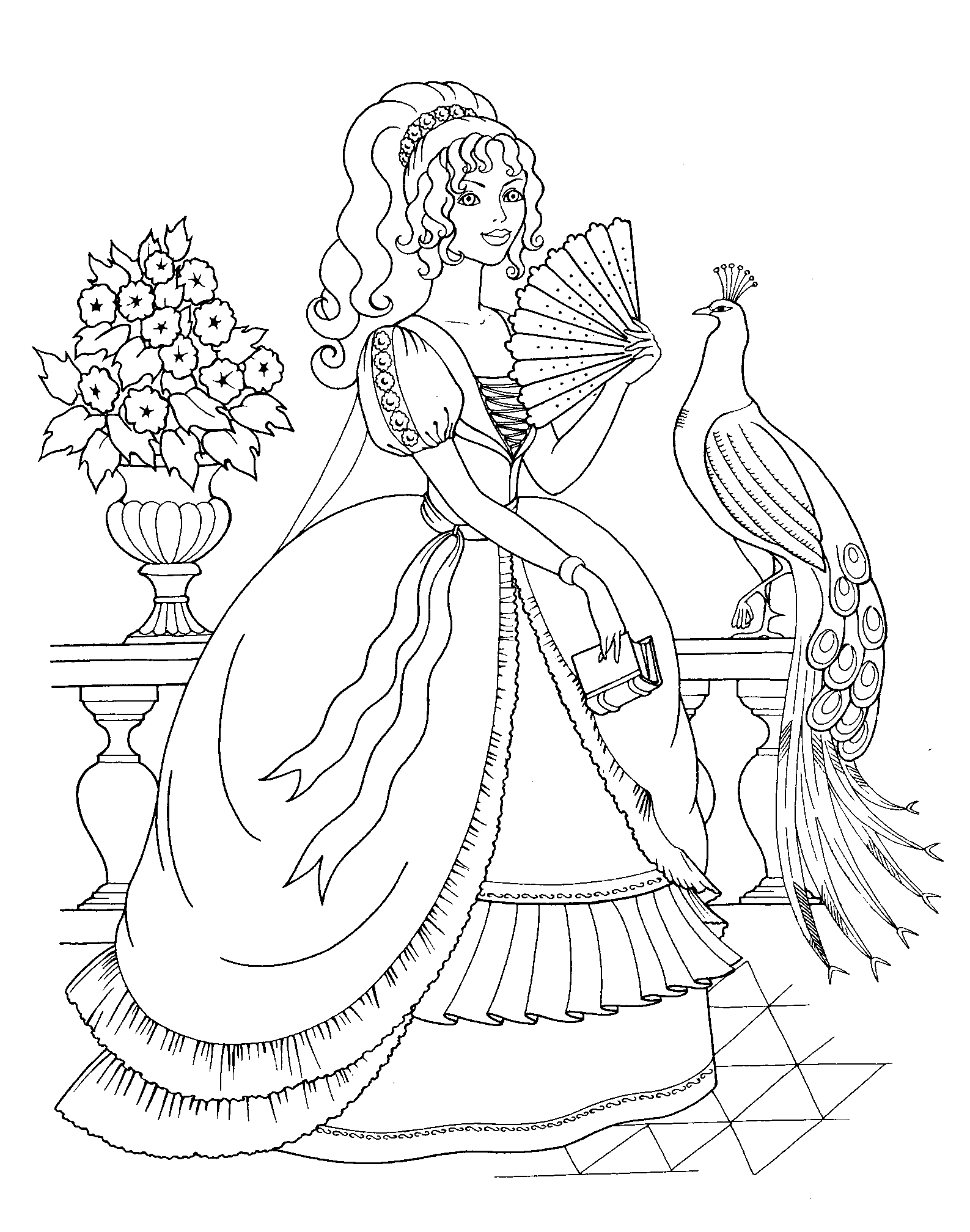 Dibujo para colorear: Princesa (Personajes) #85273 - Dibujos para Colorear e Imprimir Gratis