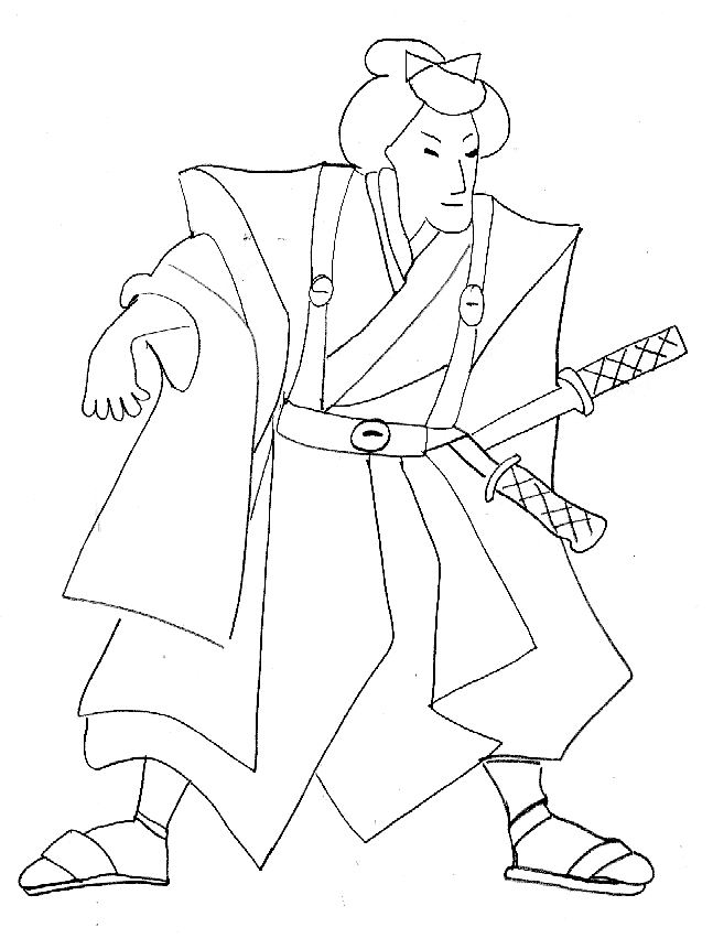 Dibujo para colorear: Samurai (Personajes) #107270 - Dibujos para Colorear e Imprimir Gratis