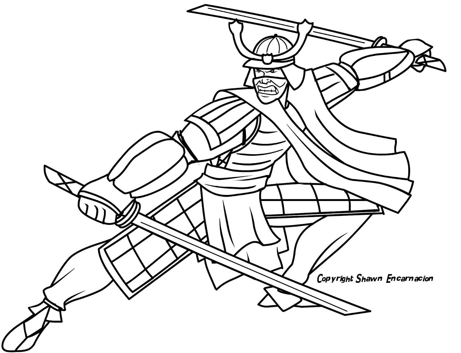 Dibujo para colorear: Samurai (Personajes) #107280 - Dibujos para Colorear e Imprimir Gratis