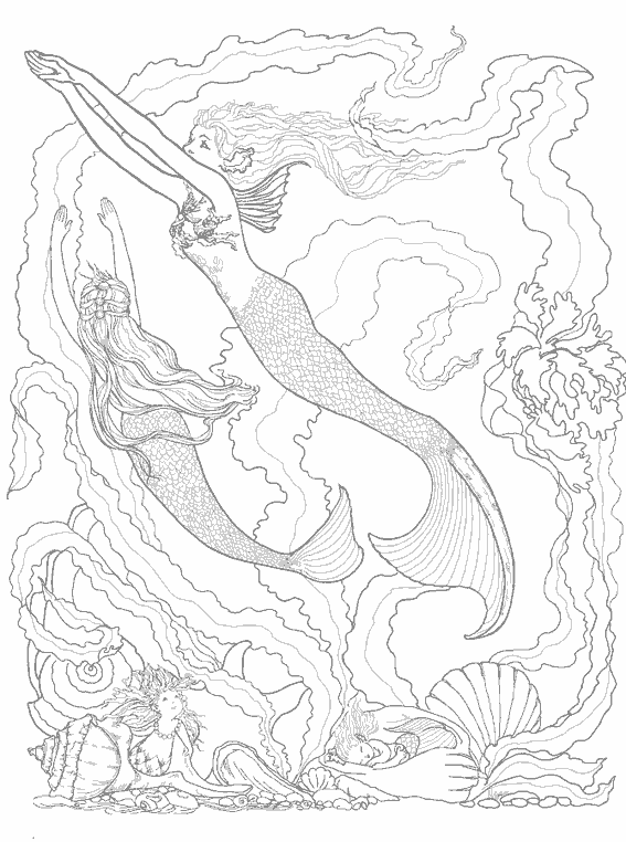 Dibujo para colorear: Sirena (Personajes) #147190 - Dibujos para Colorear e Imprimir Gratis
