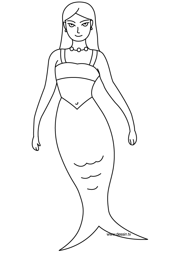 Dibujo para colorear: Sirena (Personajes) #147195 - Dibujos para Colorear e Imprimir Gratis