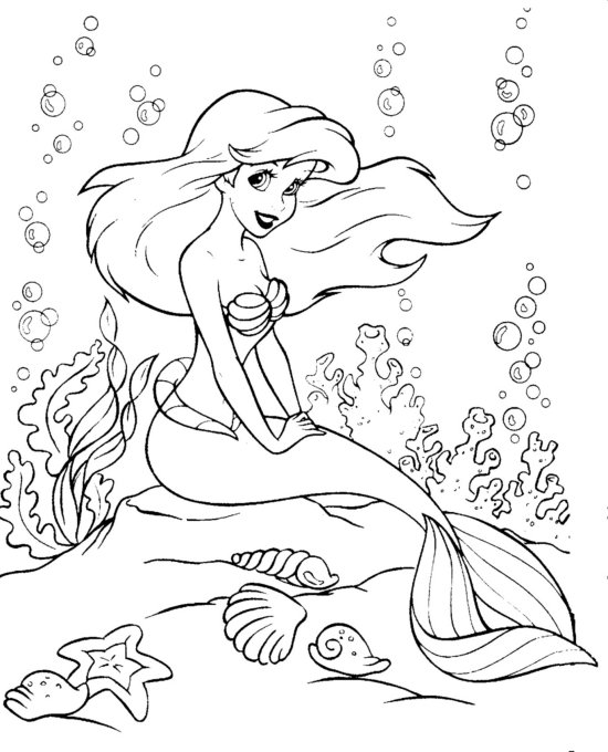 Dibujo para colorear: Sirena (Personajes) #147199 - Dibujos para Colorear e Imprimir Gratis