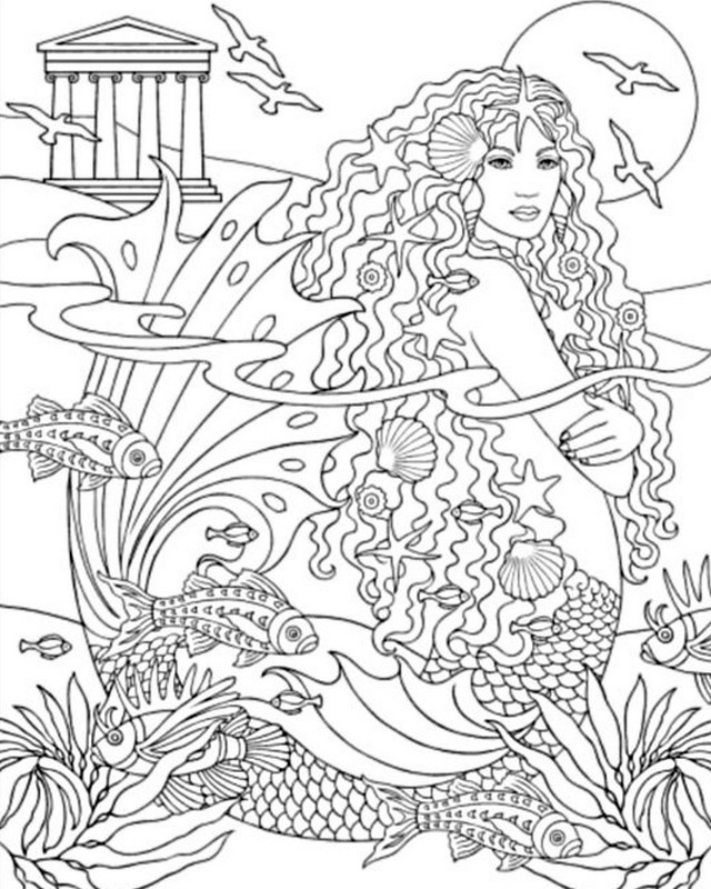 Dibujo para colorear: Sirena (Personajes) #147233 - Dibujos para Colorear e Imprimir Gratis