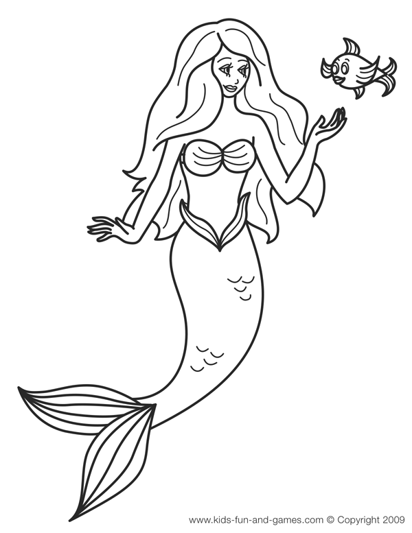 Dibujo para colorear: Sirena (Personajes) #147258 - Dibujos para Colorear e Imprimir Gratis