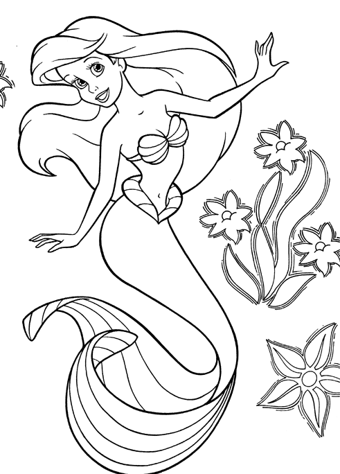 Dibujo para colorear: Sirena (Personajes) #147280 - Dibujos para Colorear e Imprimir Gratis