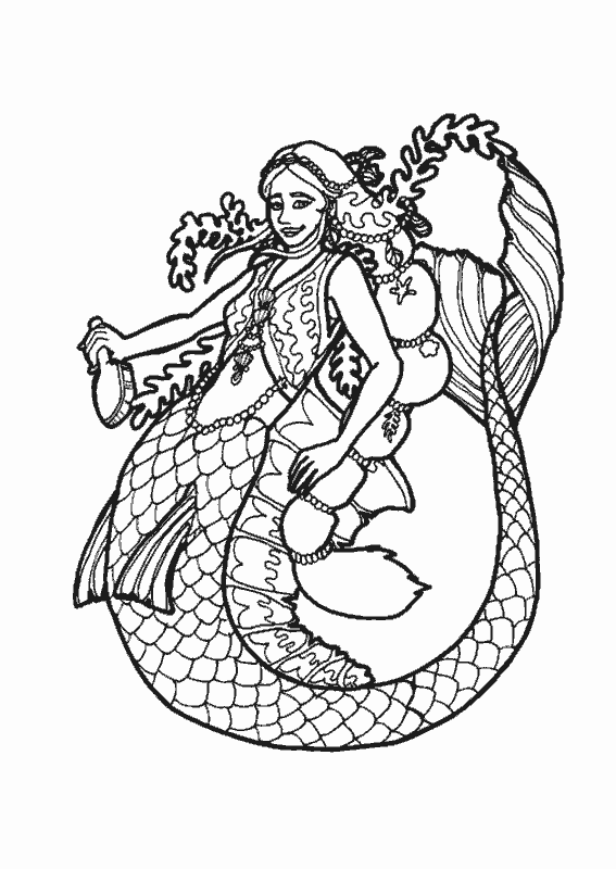 Dibujo para colorear: Sirena (Personajes) #147290 - Dibujos para Colorear e Imprimir Gratis