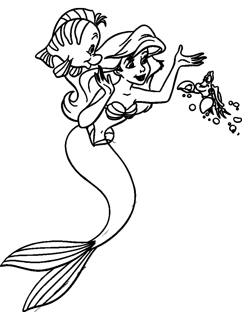Dibujo para colorear: Sirena (Personajes) #147303 - Dibujos para Colorear e Imprimir Gratis