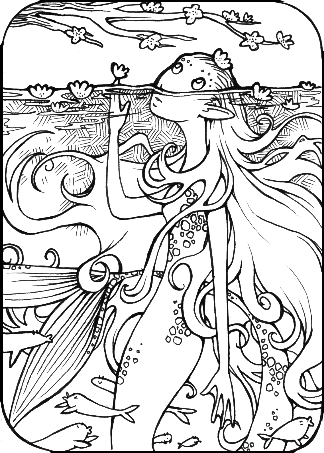 Dibujo para colorear: Sirena (Personajes) #147347 - Dibujos para Colorear e Imprimir Gratis