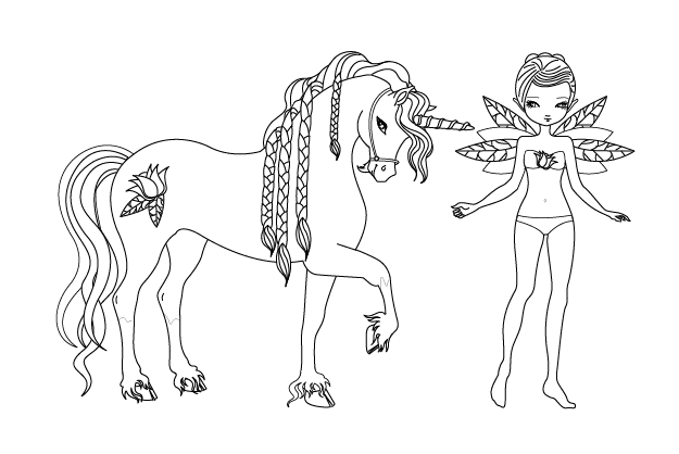 Dibujo para colorear: Unicornio (Personajes) #19536 - Dibujos para Colorear e Imprimir Gratis