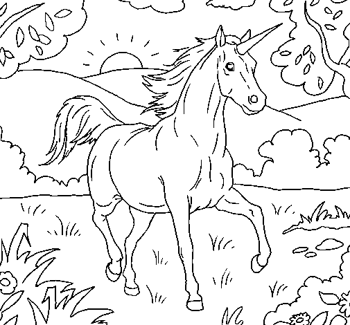 Dibujo para colorear: Unicornio (Personajes) #19604 - Dibujos para Colorear e Imprimir Gratis