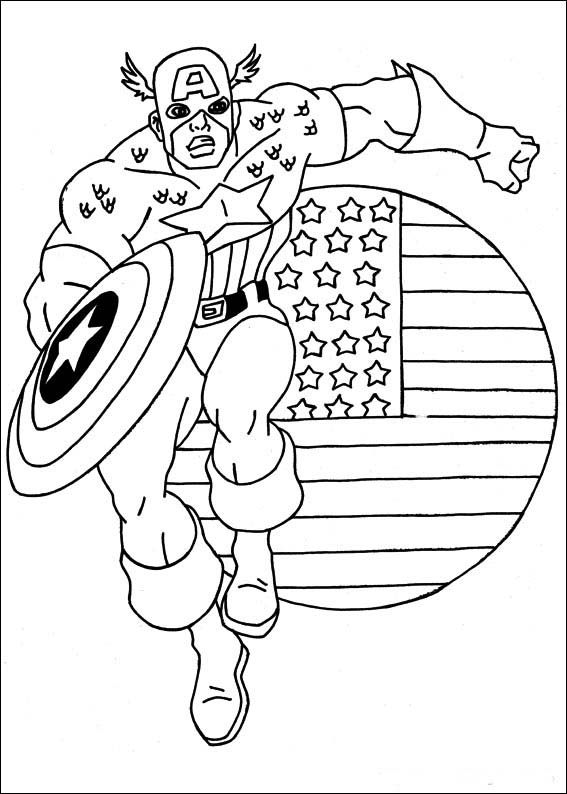 Dibujo para colorear: Captain America (Superhéroes) #76564 - Dibujos para Colorear e Imprimir Gratis