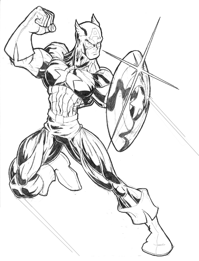 Dibujo para colorear: Captain America (Superhéroes) #76583 - Dibujos para Colorear e Imprimir Gratis