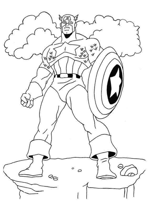Dibujo para colorear: Captain America (Superhéroes) #76595 - Dibujos para Colorear e Imprimir Gratis